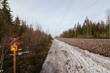 the snow melts in the ski trail