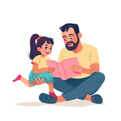 Flat illustrations of Father's Day