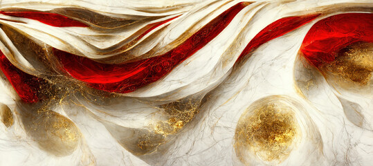 Red and gold abstract marble background	