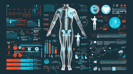 Human Body Diagram and Functions - obrazy, fototapety, plakaty
