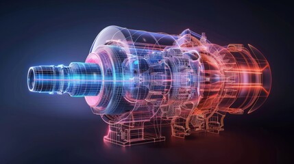 A Transparent power turbo Engine - obrazy, fototapety, plakaty