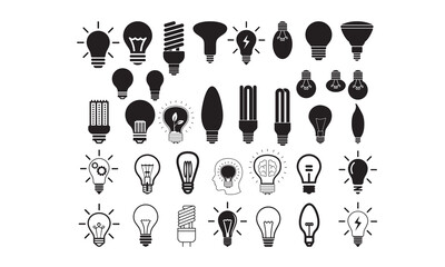 invention, lightbulb, lamp, electricity, illumination, vector, design, icon, bright, concept, idea, light, bulb, energy, illustration, glowing, technology, electric, innovation, graphic, power, isolat