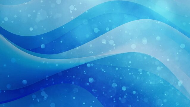 Abstract Blue Underwater Background with Wave Shapes, Floating Particles and Bubbles	

