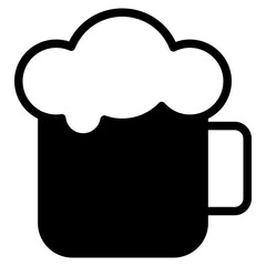 Beer mug with foam icon