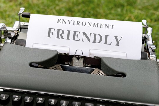 Vintage typewriters represent environmental friendliness. A single image that combines nostalgia with sustainability. 