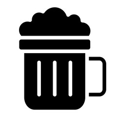 Beer mug with foam icon