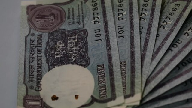 Counting Indian rupee notes rapidly, Closeup of counting Indian rupee currency, Indian Currency Close up view, Indian Rupees counting