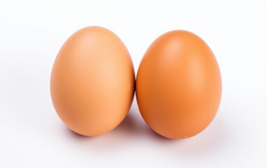 Two eggs isolated on white background