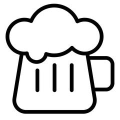 Beer mug with foam icon