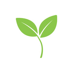 Ecological green leaf vector nature element vector logo on white background