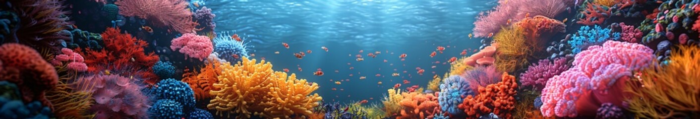 Fototapeta na wymiar Underwater World of Colorful Fish A Vibrant Aquatic Adventure Generative AI