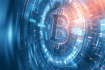 Digital money concept, bitcoin and crypto background - obrazy, fototapety, plakaty