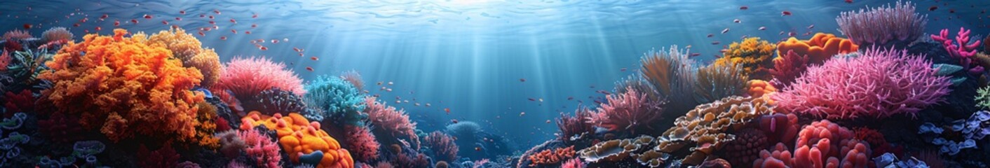 Obraz premium Underwater Sunrise A Glimpse of the Ocean's Beauty Generative AI