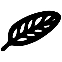 Hand drawn leaves line linear black Strock Symbol visual illustration Wild plant leaves hand drawn black on white background. Forest branch silhouette