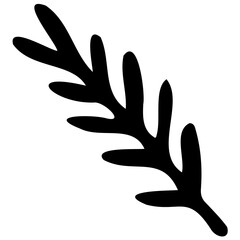 Hand drawn leaves line linear black Strock Symbol visual illustration Wild plant leaves hand drawn black on white background. Forest branch silhouette