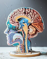 3D Illustration of Brain Anatomy Concept