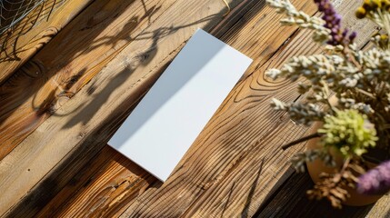 Aerial Shot of Blank Bookmark on Table