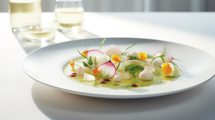 Artistic Vegetable Salad with Edible Flowers