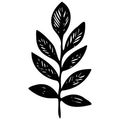 Hand drawn leaves line linear black strock Symbol visual illustration Hand drawn leaves line linear black Strock Symbol visual illustration hand drawn curly grass and on white background