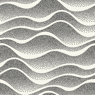 Vector seamless pattern. Modern texture. Repeating abstract background with dotted waves. Graphic wavy stripes. Can be used as swatch for illustrator.