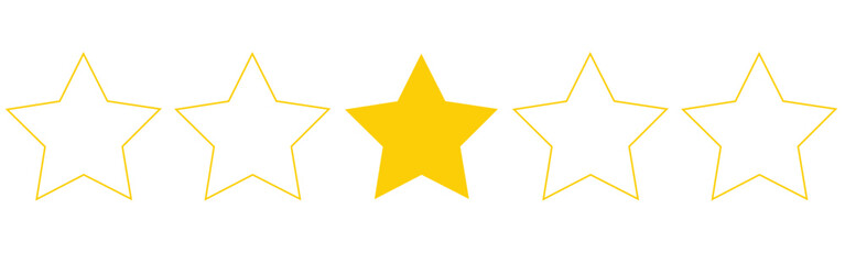  Five stars customer product rating review flat icon for apps and websites
