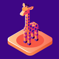 Giraffe isometric icon