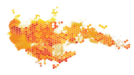 Crimea map. Raster honeycomb territorial plan using br - obrazy, fototapety, plakaty