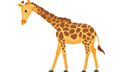 Cute Cartoon giraffe flat vector isolated on white background