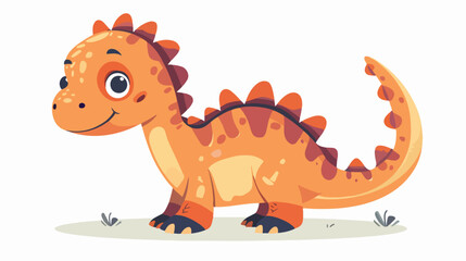 Cute dinosaur cartoon flat vector isolated on white background