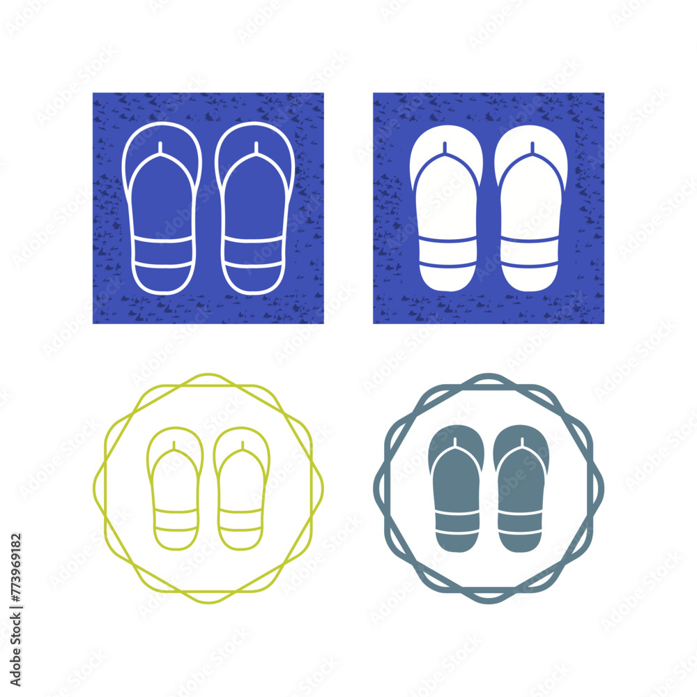 Wall mural flip flops vector icon