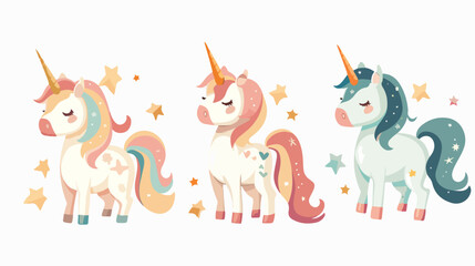 Cute little unicorn vector illustration flat vector
