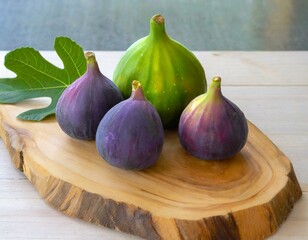Obraz premium Figs on wooden board