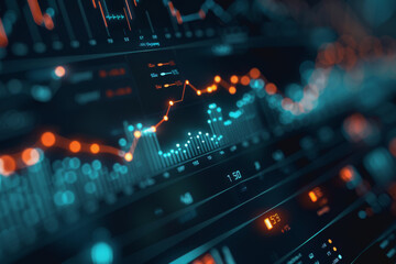 Fototapeta premium Financial graphs, analysis data, isolated presentation, studio lighting, minimalist style.Financial graphs, analysis data, isolated presentation, studio lighting, minimalist style.