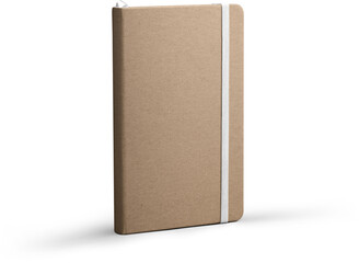 Closed craft notebook png mockup with white elastic band