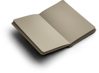 Open craft notebook png mockup with white elastic band
