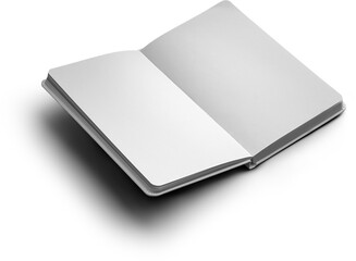 Open White Notepad PNG Mockup with White Elastic Band - obrazy, fototapety, plakaty