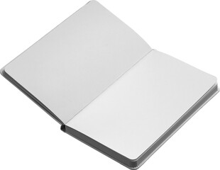 Open White Notepad PNG Mockup with White Elastic Band