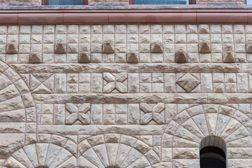 Fototapeta premium Decorative element of the Old City Hall building, a heritage landmark in Toronto, Canada