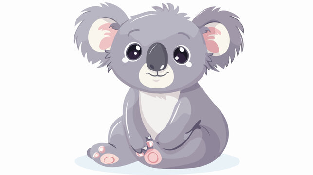 Cute koala on a white background. Childrens illustrati