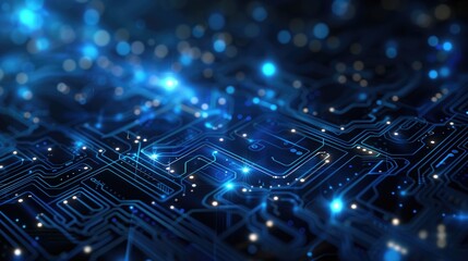 Fototapeta premium Close Up of an Electronic Circuit Board, electronic background