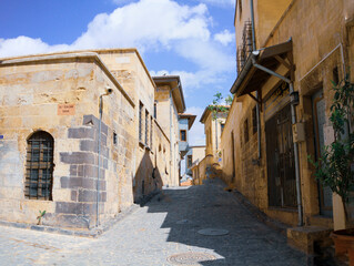 Fototapeta na wymiar Gaziantep streets, castle and historical bazaar