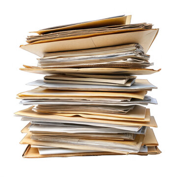 stack of papers and files isolated on transparent background. png