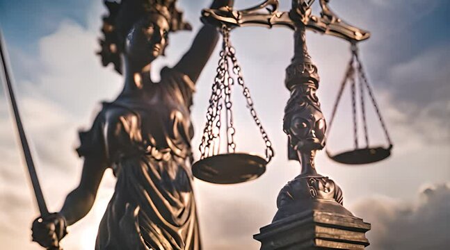 The Statue of Justice - lady justice, Justitia the Roman goddess of Justice