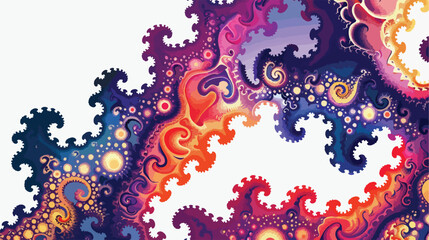 Fantasy chaotic colorful fractal pattern. Abstract fra - obrazy, fototapety, plakaty