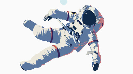 Flat color illustration of astronaut flat vector isolated