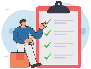 Check clipboard parcel deliver report illustration