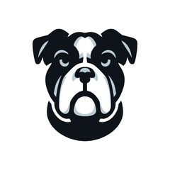 Playful Bulldog Dog Vector Symbol Icon