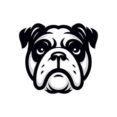 Playful Bulldog Dog Vector Symbol Icon
