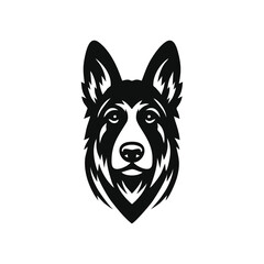 Playful German Shepherd Dog Vector Symbol Icon