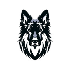 Playful German Shepherd Dog Vector Symbol Icon